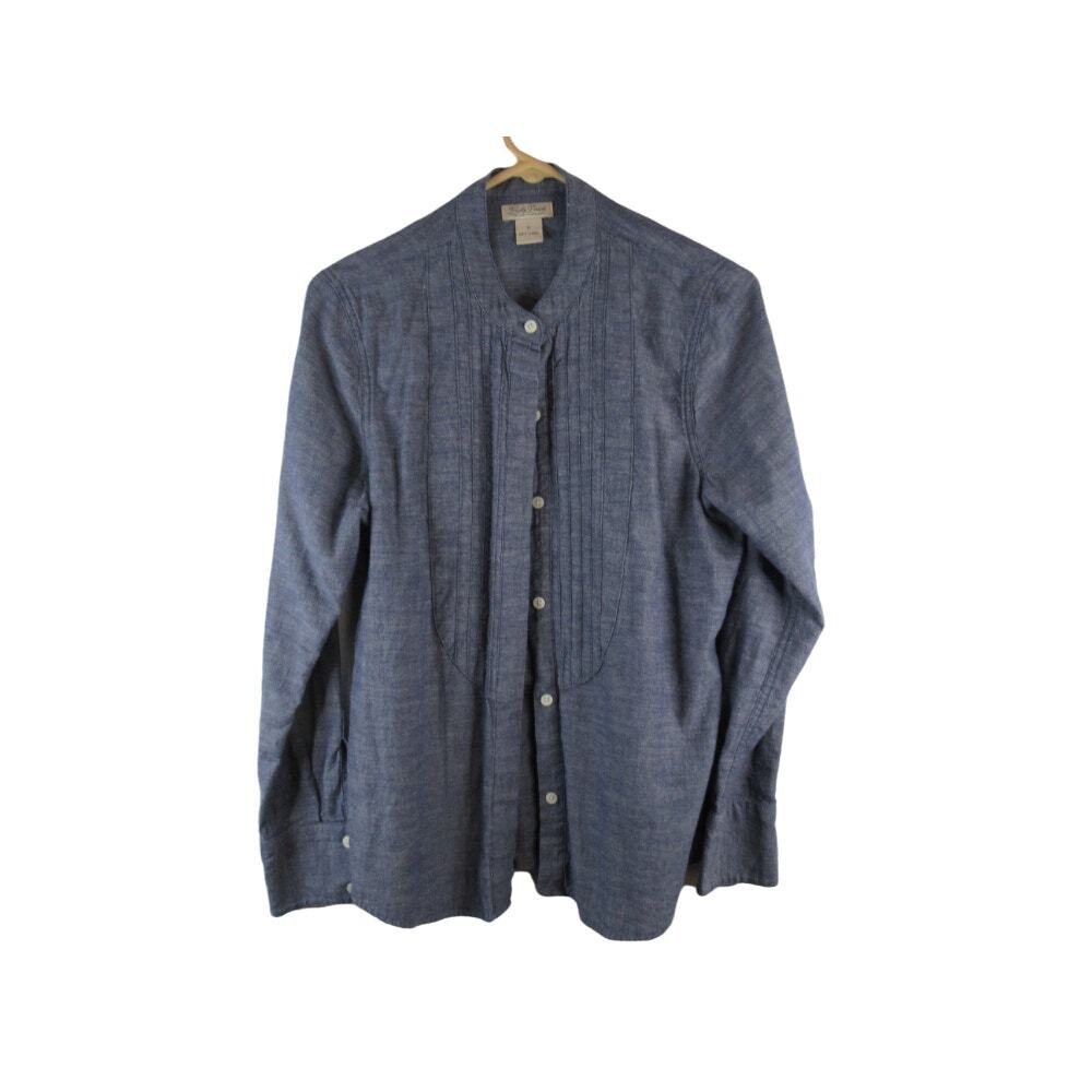 Lucky Brand 100% cotton blue button up blouse